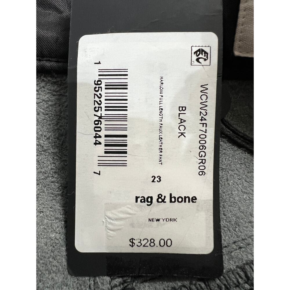 RAG & BONE HARLOW FAUX LEATHER STRAIGHT PANTS BLACK SIZE 23 - Picture 12 of 15